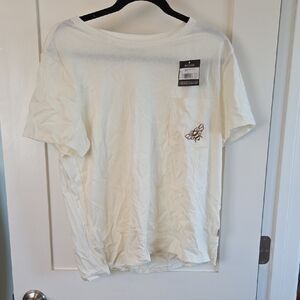 Eddie Bauer Cream T-Shirt with Butterfly Detail